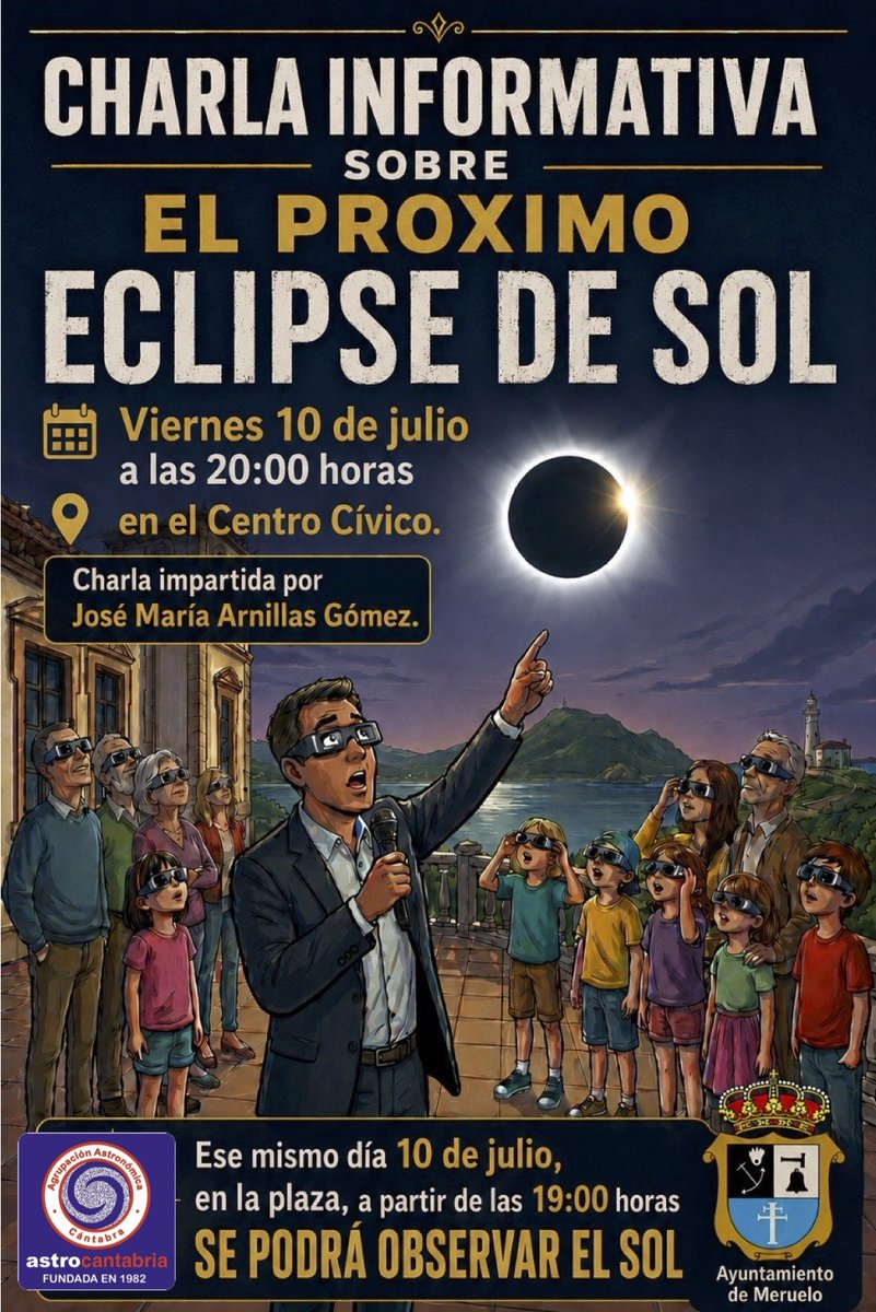 AstroCantabria's tweet photo. El viernes 10 de julio estamos en Meruelo #eclipse https://t.co/Vpm9ASLnSw