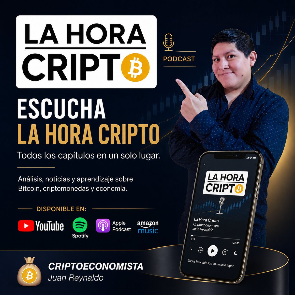 criptoeconomis's tweet photo. 🎙️ ¿Quieres entender #Bitcoin y las #Criptomonedas sin tanto tecnicismo? ₿

En La Hora Cripto encontrarás análisis, noticias y conversaciones para comprender la economía digital y tomar mejores decisiones.

🎧 Disponible en YouTube, Spotify, Apple Podcasts y Amazon Music.
https://t.co/44s3B3VhW2

#Blockchain #Podcast #Economía