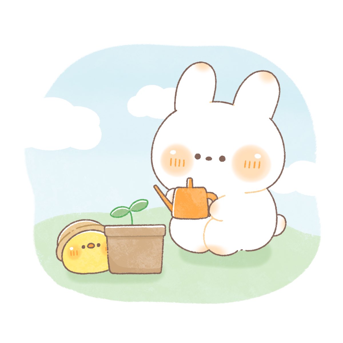 narisan_i's tweet photo. 朝顔の芽が出たよ…🌱*。

#イラスト #ゆるいイラスト https://t.co/MGZigMATcq