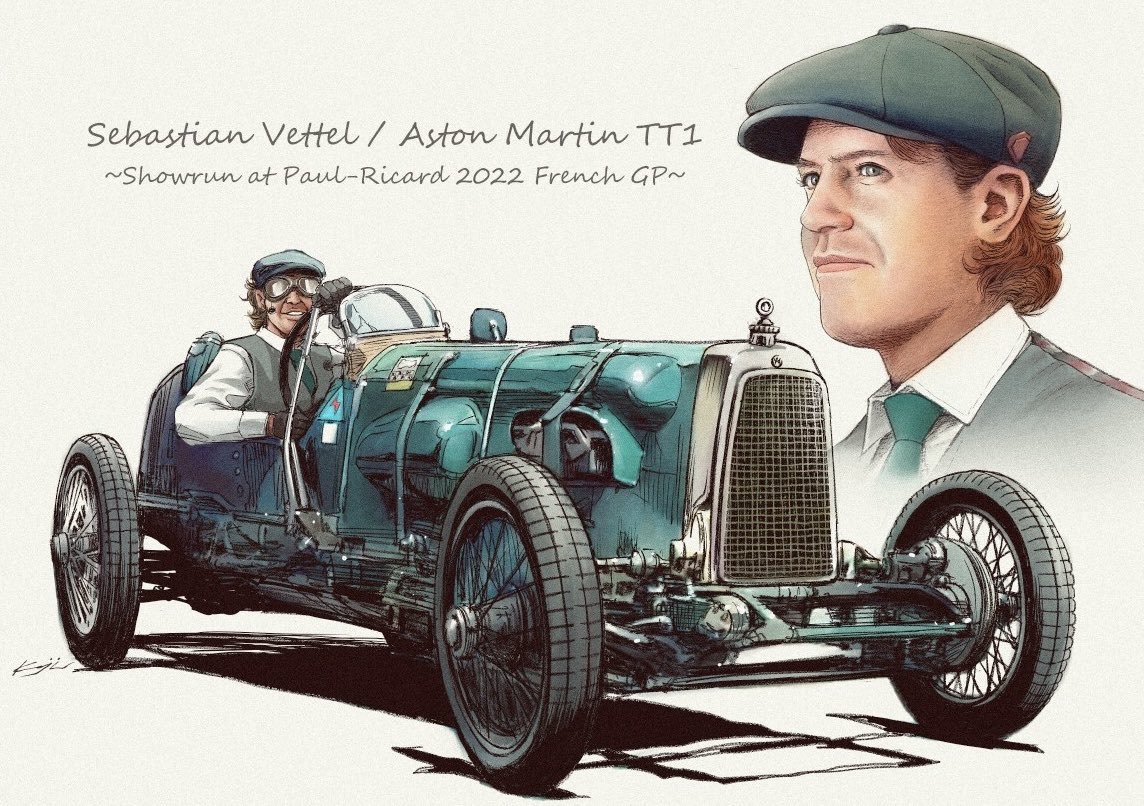 kojikon's tweet photo. 【今日の過去絵】Sebastian Vettel（2022）
7月3日はセバスチャン・ベッテル選手39歳のお誕生日でした^_^。 https://t.co/vcgA9gWIum