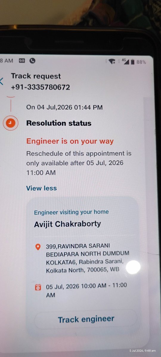 souvik1919's tweet photo. @JioCare where is the service Engineer https://t.co/SJrbAZgMls