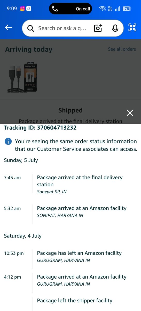 CourierComplain's tweet photo. If Amazon Logistics can move a parcel from Gurugram to the final delivery station overnight, why is @BlueDart_ unable to provide even accurate delivery information after days? Customers deserve transparency, not uncertainty. #BlueDart #DeliveryDelay #ConsumerRights https://t.co/80g9ohi3oC