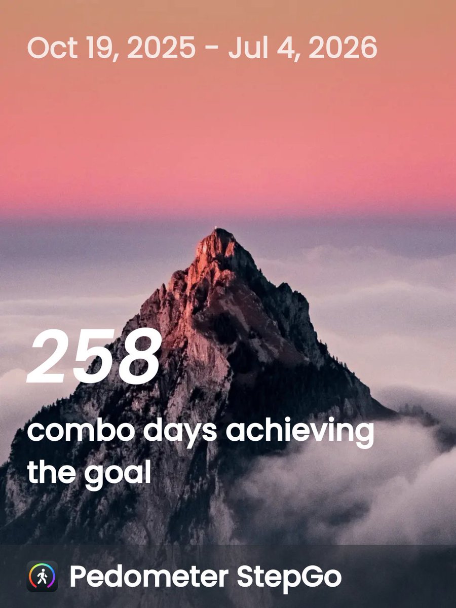 turtlefstp's tweet photo. Hit my step goal for 258 combo days on Pedometer StepGo! Come join me: https://t.co/VRfoxozMk4 https://t.co/YmwO0Zwiyz