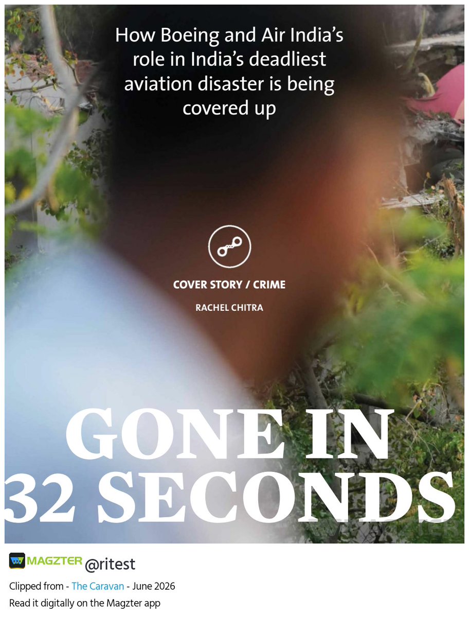 riteshsomani's tweet photo. Is it true @MoCA_GoI that the investigation of #AirIndiaCrash of 12th June 2025 is being covered up? @RamMNK, @mohol_murlidhar is it not your moral responsibility to keep the kin of deceased updated regarding the progress (or otherwise) @AircraftBurLib making? https://t.co/2wy0HHwNvq