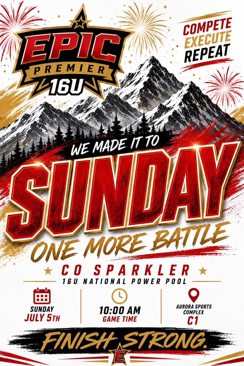 EpicPremier16U's tweet photo. What an EPIC Day!! These ladies battle back to back games taking the wins to advance to Sunday! Back at it tomorrow morning 10 am Aurora Sports Complex! 🧨 https://t.co/IzfhfMKJ6S