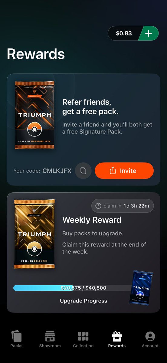 Tommyvantran31's tweet photo. Just pulled this BANGER!! Shipped it to my personal collection! Come try with my code for a free pack! CMLKJFX

https://t.co/te4e92qikQ
Use my referral link to win on Triumph Rips! Enter code CMLKJFX and get a card pack for free.

#triumph #Rips #Onepiece #Pokemon https://t.co/MbZpAIXmZq