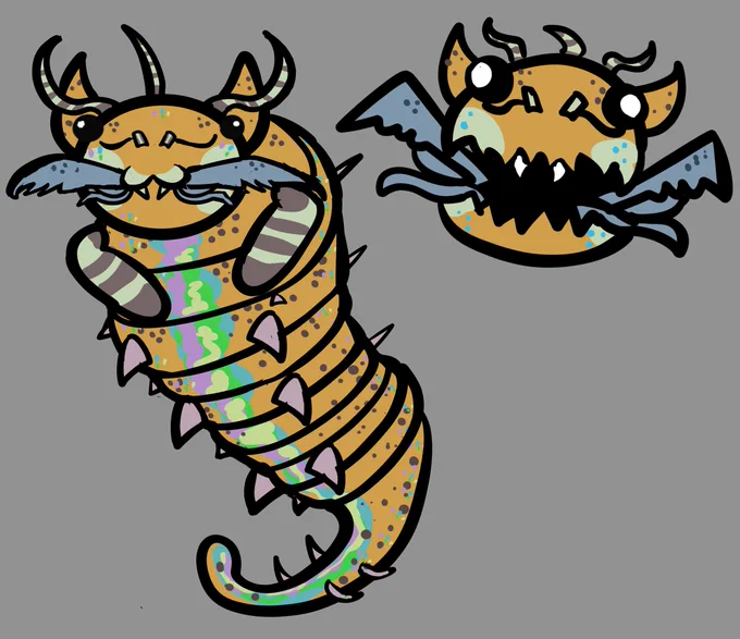 "Bobbit Cat" A ranged attacker that burrows to move, invisible when burrowed except for its antennae. Units in range of its antennae will be pulled towards them each turn, attracted. Instantly kills an adjacent target, eating it and restoring health points. #mewgenics