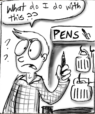 Comickpro's tweet photo. A quick pencil comic from my sketch books! Years ago I worked at an art store and encountered many interesting people. Here is one that had recently come to mind, and I finally got it down into a sloppy little comic. Read it on @Newgrounds : https://t.co/n3jvEpPLyI https://t.co/JNnSVQs6MA