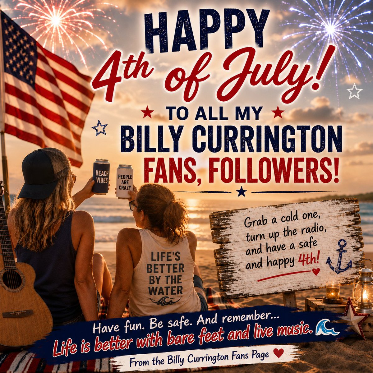 bc_countryfans's tweet photo. 🇺🇸 Grab a cold one, turn up the radio, and enjoy the day! Wishing all my fellow Billy Currington fans a safe and happy 4th of July filled with sunshine, beach vibes, and great country music. 🌊🎶❤️
#BillyCurrington #FourthOfJuly #BeachVibes https://t.co/FYeMW81TlV