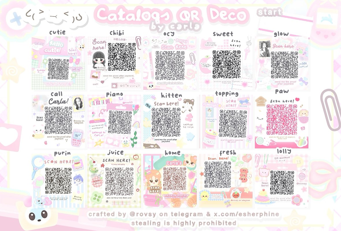 ESherphine's tweet photo. help retweet, macii! 💖

haai! ada kakak anon baik hati yang kasih 10 FREE QR DECO untuk 10 pemenang nih, syaratnya hanya send doa terbaik kalian untuk kak anon segera dapat pekerjaan dan diberikan kemudahan hidupnya. ayo ikutan dari sekarang, cek ALT untuk format reply. ♡ 🐈 ☘️ https://t.co/yWYtKCoYDD