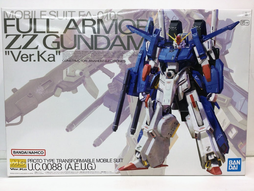 MG 1/100 フルアーマーZZガンダム Ver.Ka 買い取らせていただきました