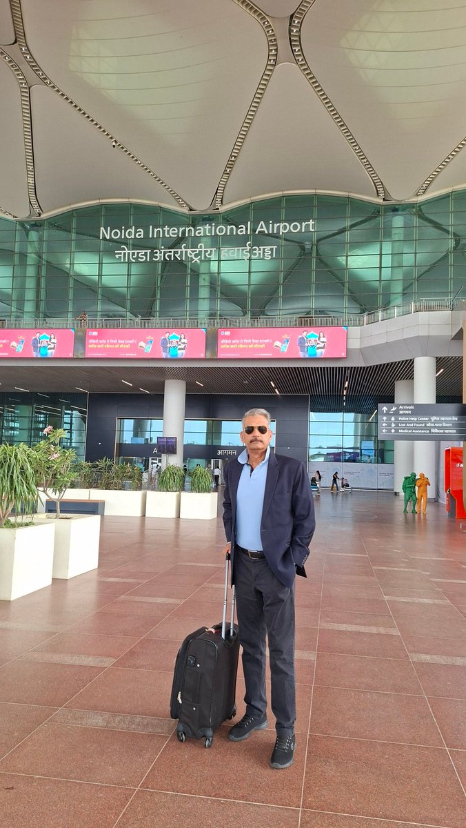 LtGenDPPandey's tweet photo. Landed at Jevar Airport today in Noida. 
Small is beautiful. Efficient, neat, prompt taxi service. 
Was told 20 flights landing as of now.
Distance more, but less time on road.
Hopefully the Airport is kept in similar state by people who use and responsible to maintain.
@AAI_Official compliments and congratulations.