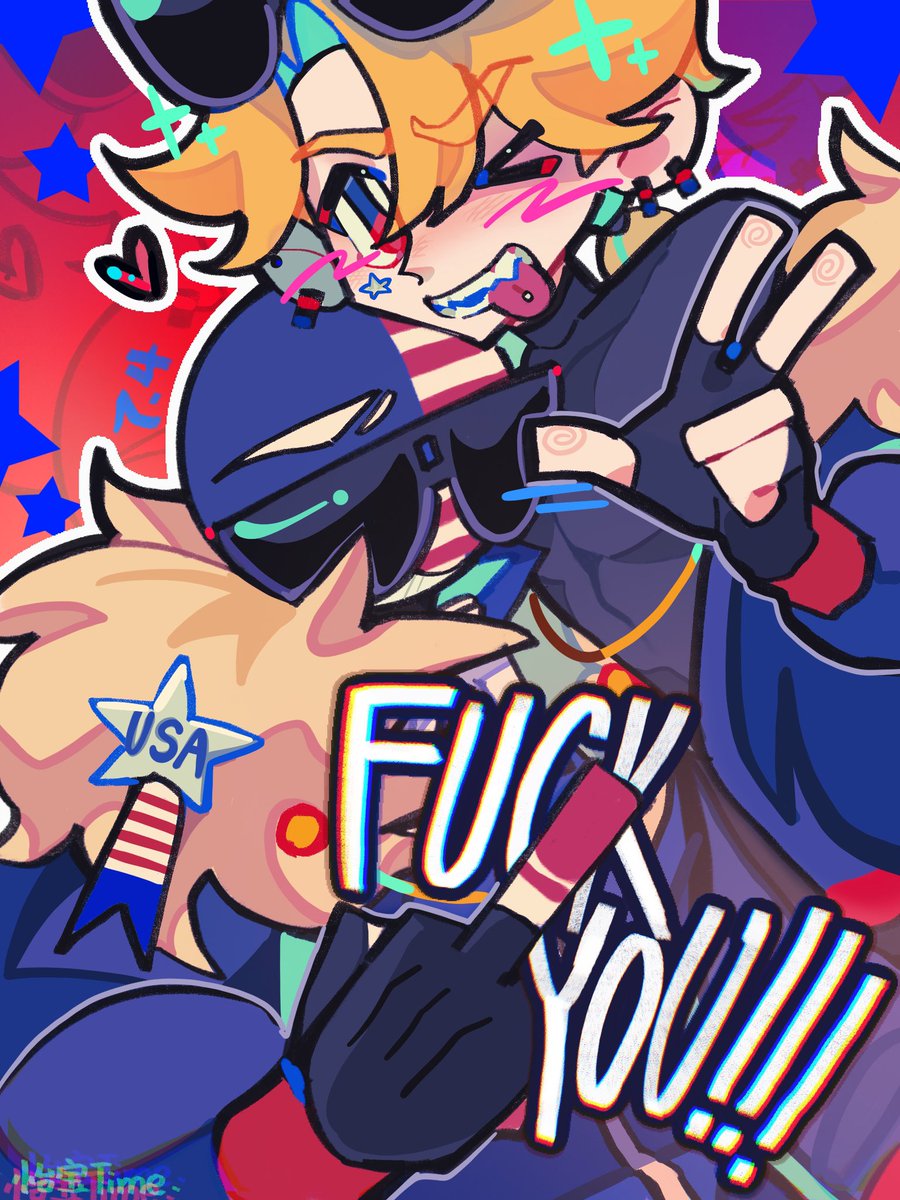 ybtime114514's tweet photo. 🇺🇸 💙 That American boy！❤️🇺🇸

I tried  new style for this.
#countryhumans #usa https://t.co/UvfM1Aprz5