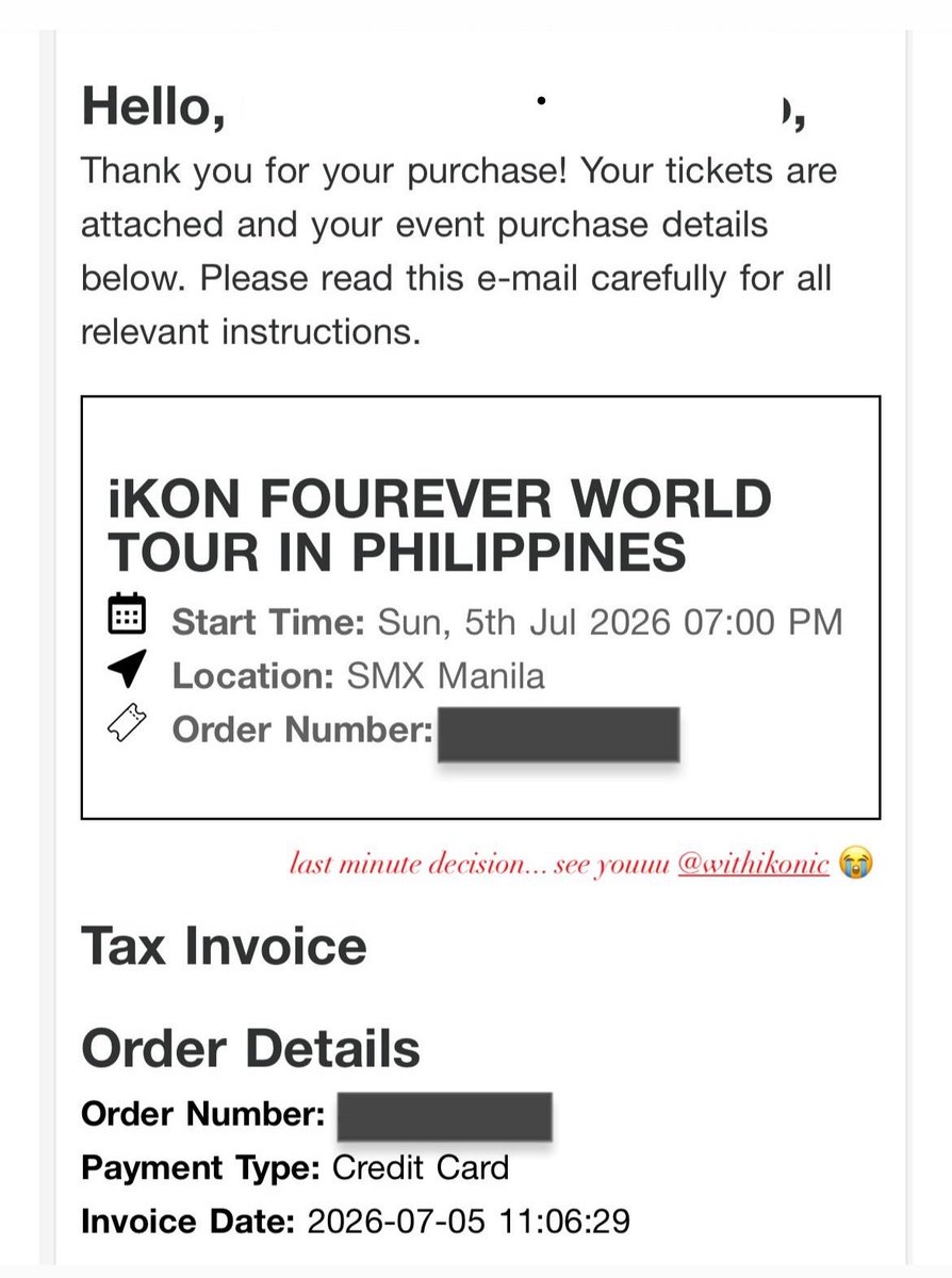 _kar4trsr's tweet photo. see youuuu @iKONIC_143 😭

thank you sa paghelp mag purchase ng ticket @sophycakes_ labyuuuuu ♥️ https://t.co/62A9VM7Mwe