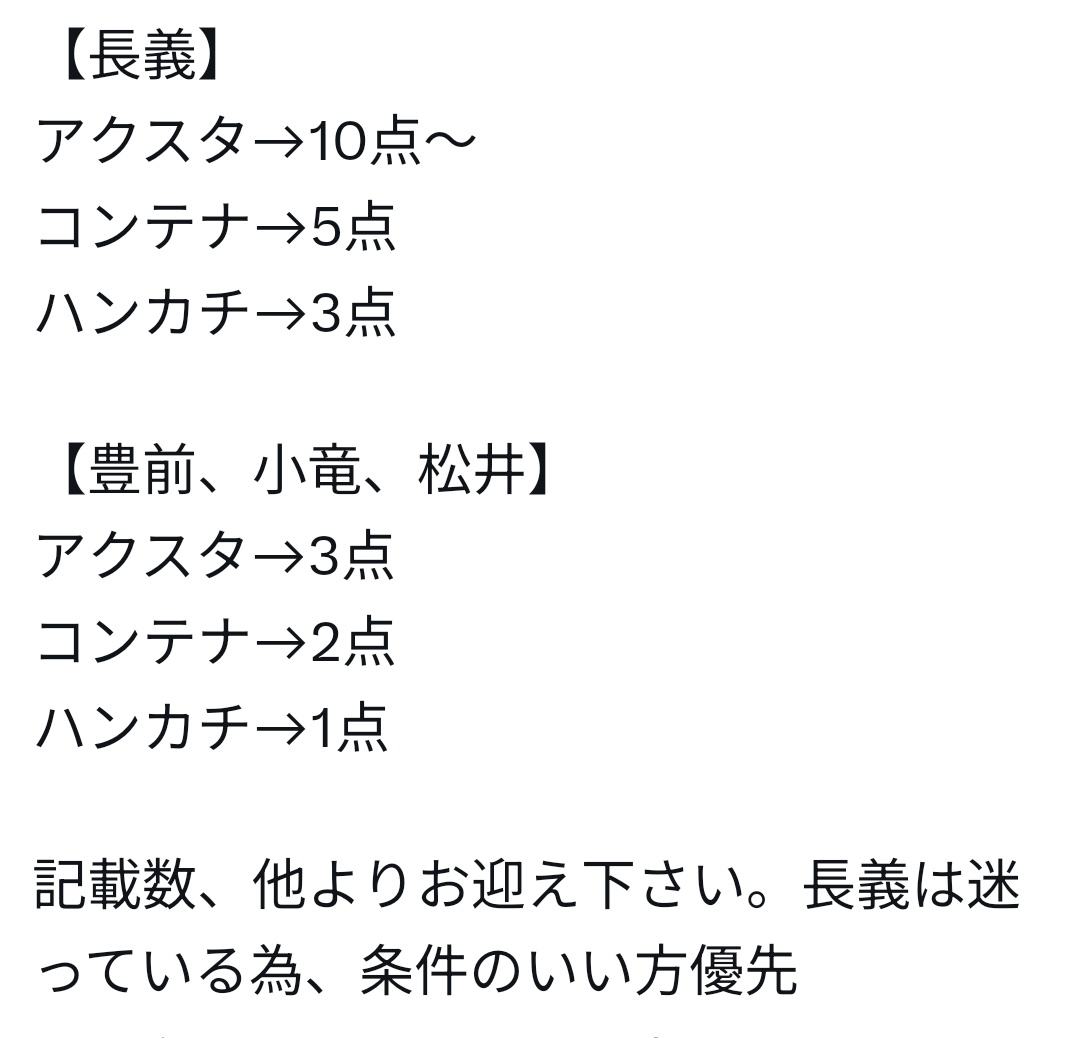 komatomousu's tweet photo. 【譲渡】サンリオアニメストアくじ わんぱく 刀剣乱舞 みんないっしょにわんぱくたいむ

【譲】
アクスタ 豊前3 小竜 太郎4 鯰尾2 長義
コンテナ 豊前 小竜3 松井 篭手切3 太郎 桑名4 乱 長義2
ハンカチ 豊前2 小竜2 鯰尾 篭手切2 太郎3 次郎2 乱3 桑名 長義2

【求】
定価+送料 https://t.co/pjST4bB37C