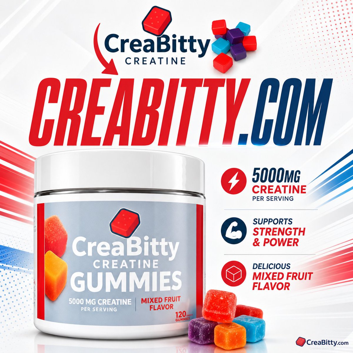 CreaBitty's tweet photo. Creatine gummies just make sense.
No shaker. No scoop. No chalky cup.
Just grab, chew, go.
https://t.co/hbvS6V2eaQ https://t.co/XZXzgAWsk0