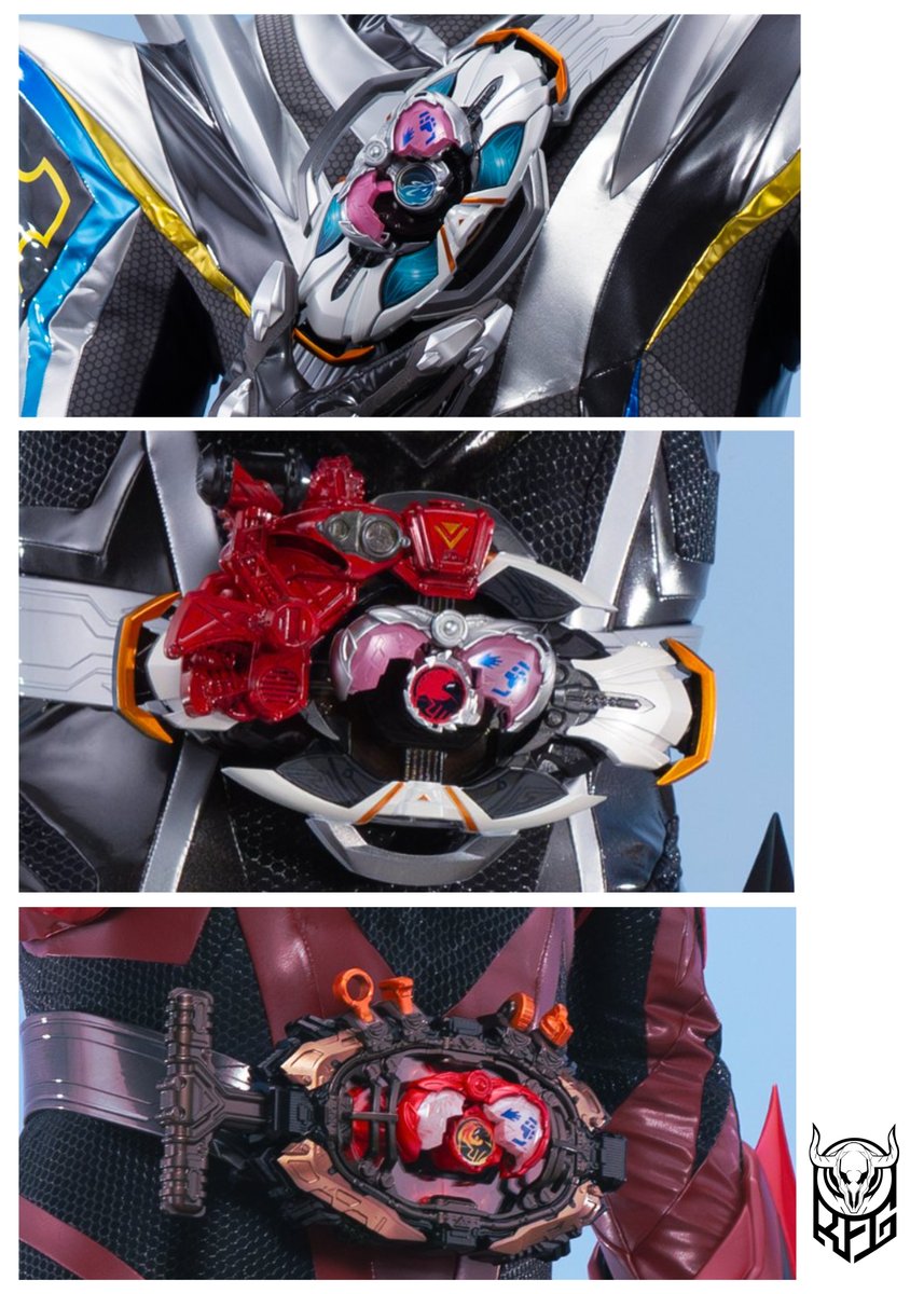 Mechaton_G's tweet photo. look like kamen rider myth main and second belt hav similar deisgn with second have additional adds on
on and the way driver being wear.
for the red cat driver i have different look and it have four " switch" like button above it https://t.co/923GOtcJlk
