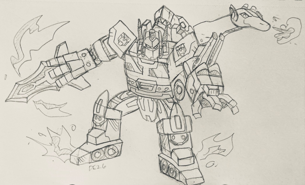 BlueIkeTweets's tweet photo. Some fanart of @yasuu22 Wild King fan combo of Optimus &amp; RexBlade. I added Fire Lightlong to see how that’d look for my own flare. #transformers 
#ワイルドキングW #blueike https://t.co/SmwLkChZKB