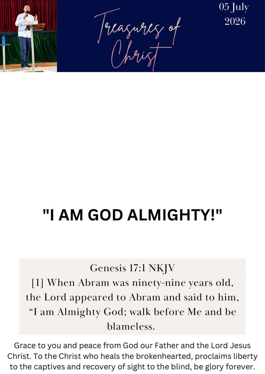 houseofgracent's tweet photo. Grace to you and peace from God our Father and the Lord Jesus Christ.😇🙌

Please receive today’s Treasures of Christ Daily Devotional “I AN GOD ALMIGHTY” 🗣️🙌🛐💪 https://t.co/Bmg1RP2dsY