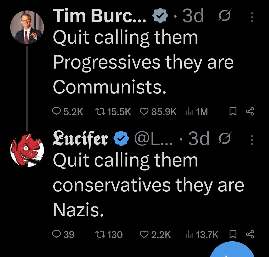 LucifersTweetz's tweet photo. @AlCappuccinoIT @DeniseBossert3 For everyone in this comment section thinking I jacked his  tweet this is where i came up with the idea for the tweet after I made this comment to Tim.  I don't need to steal. https://t.co/kETkaxFdv4