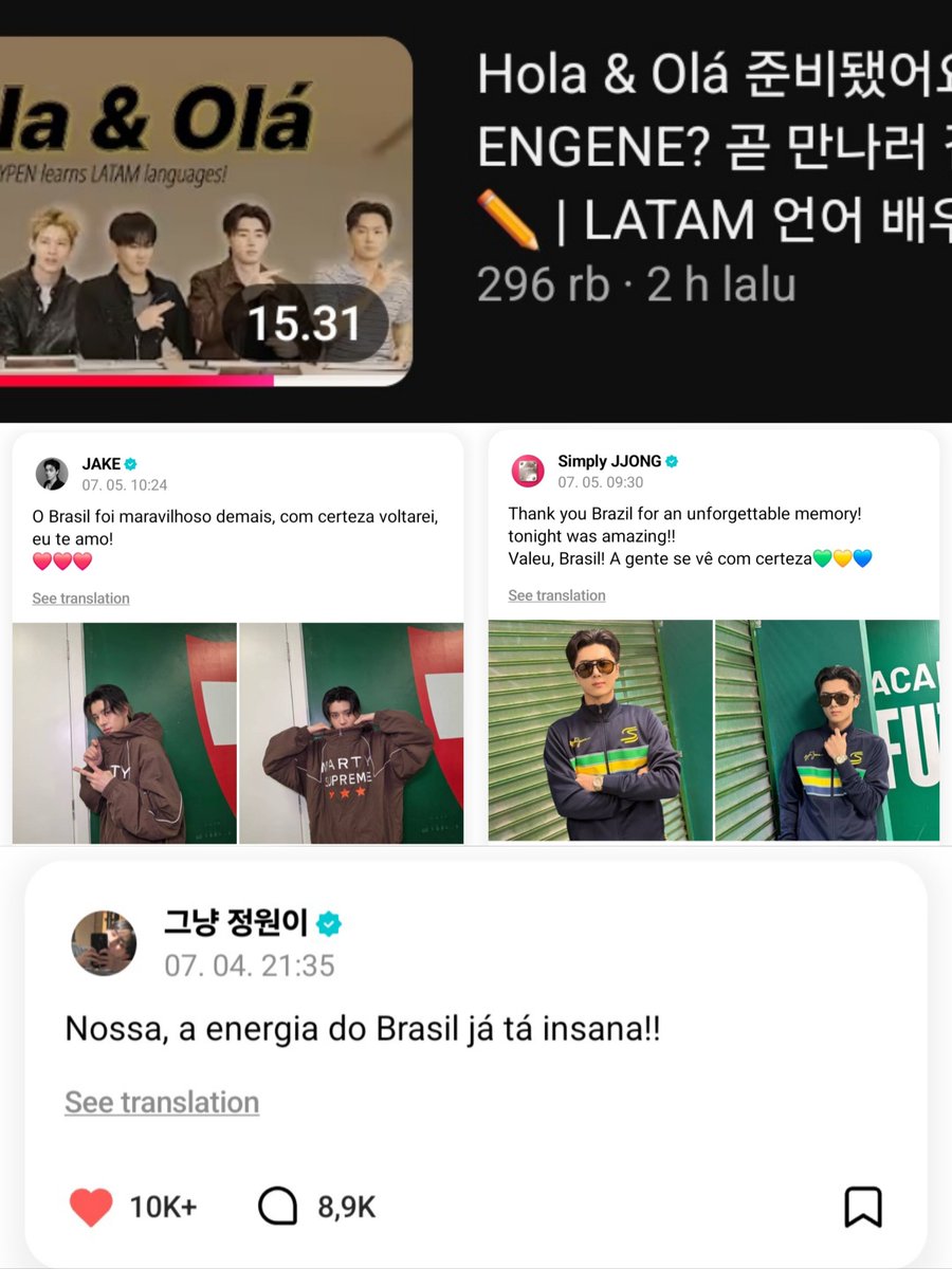 enbstarr's tweet photo. look at what enhypen has done for y'all. traveling all this way just to see engene, doing language content, sunoo's cover, brazilian dance content. and you can't even do an OT6 fanchant? like be fr bro. you guys have no respect for their hard work. FCK U I HOPE ENHYPEN NEVER GOES THERE AGAIN!