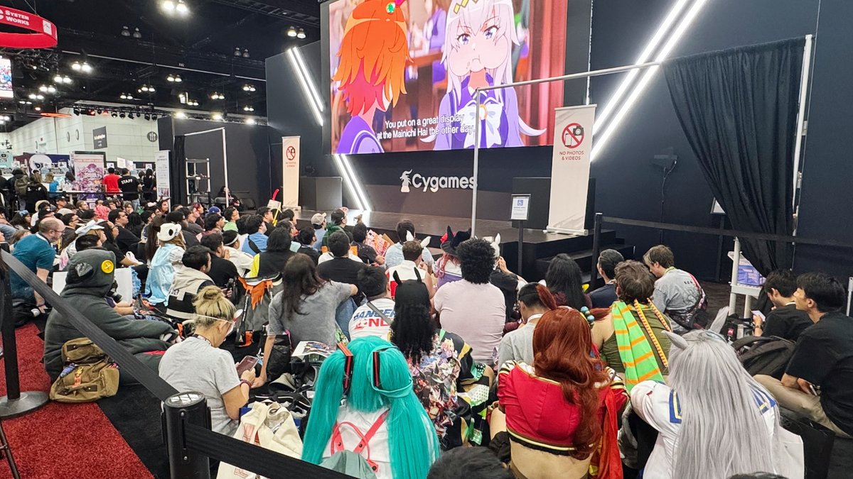 umamusume_eng's tweet photo. It's already the last day of Anime Expo?!

We're super grateful for the big welcome you've given us in LA, and are pumped to make AX's last spurt super exciting! 

Day 4's Winning Concert starts at 10 a.m., followed by Umamusume: Pretty Derby – Road to the Top (Theatrical Cut)!

#Umamusume #AX2026