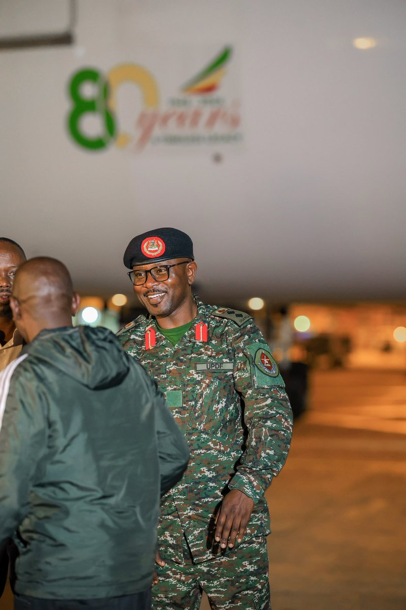 ChrisOMagezi's tweet photo. It was a pleasure to welcome another batch of 255 Ugandan compatriots from South Africa this morning 4am at EIA. Uganda today is a land of immense opportunities, and the returnees will be able to prosper even better at home. We thank HEX the President YKM, the CDF & SPA/SO General MK, and the MFA for directing and coordinating the safe evacuation of Ugandans in distress from abroad. Karibuni!