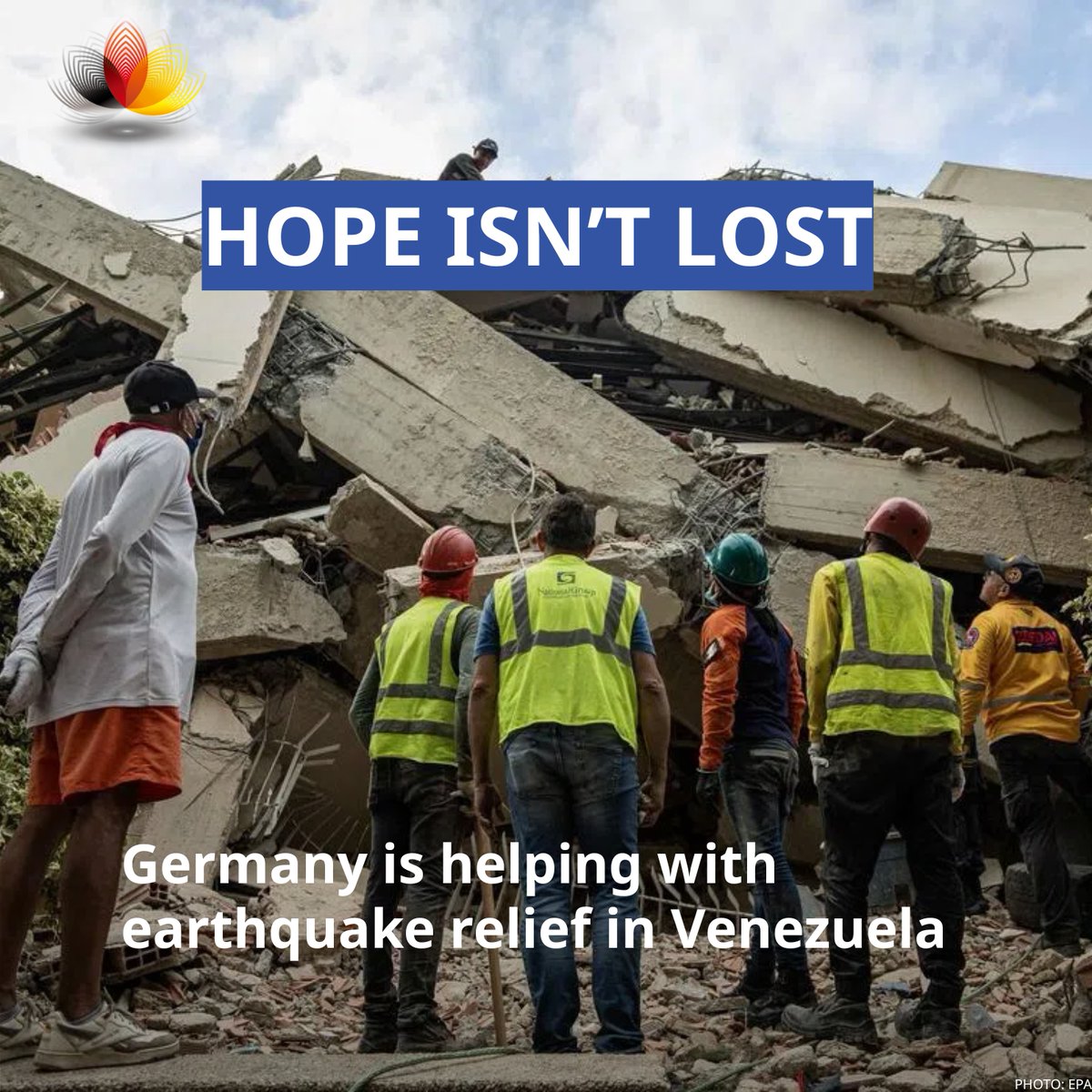 GERmeetsAsia's tweet photo. 🇻🇪 Following the devastating earthquake in Venezuela, Germany’s Federal Agency for Technical Relief (THW) deployed rescue specialists and search dogs to support the international search-and-rescue mission and an additional €13.7 million in humanitarian and disaster relief. https://t.co/4Iz4ZwAmtu