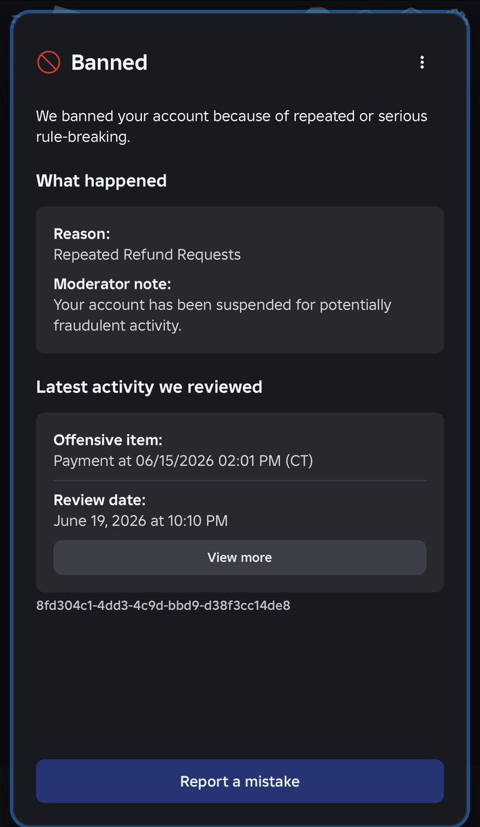 RagnoBotola's tweet photo. @Roblox #roblox  deleted my account after someone stole my information and spending my money. After I reported it to them what had happened I was told to essentially kick rocks, can anyone help me out with this. I would actively be fine with them putting me in like Robux debt. https://t.co/NSKe2dXgu8