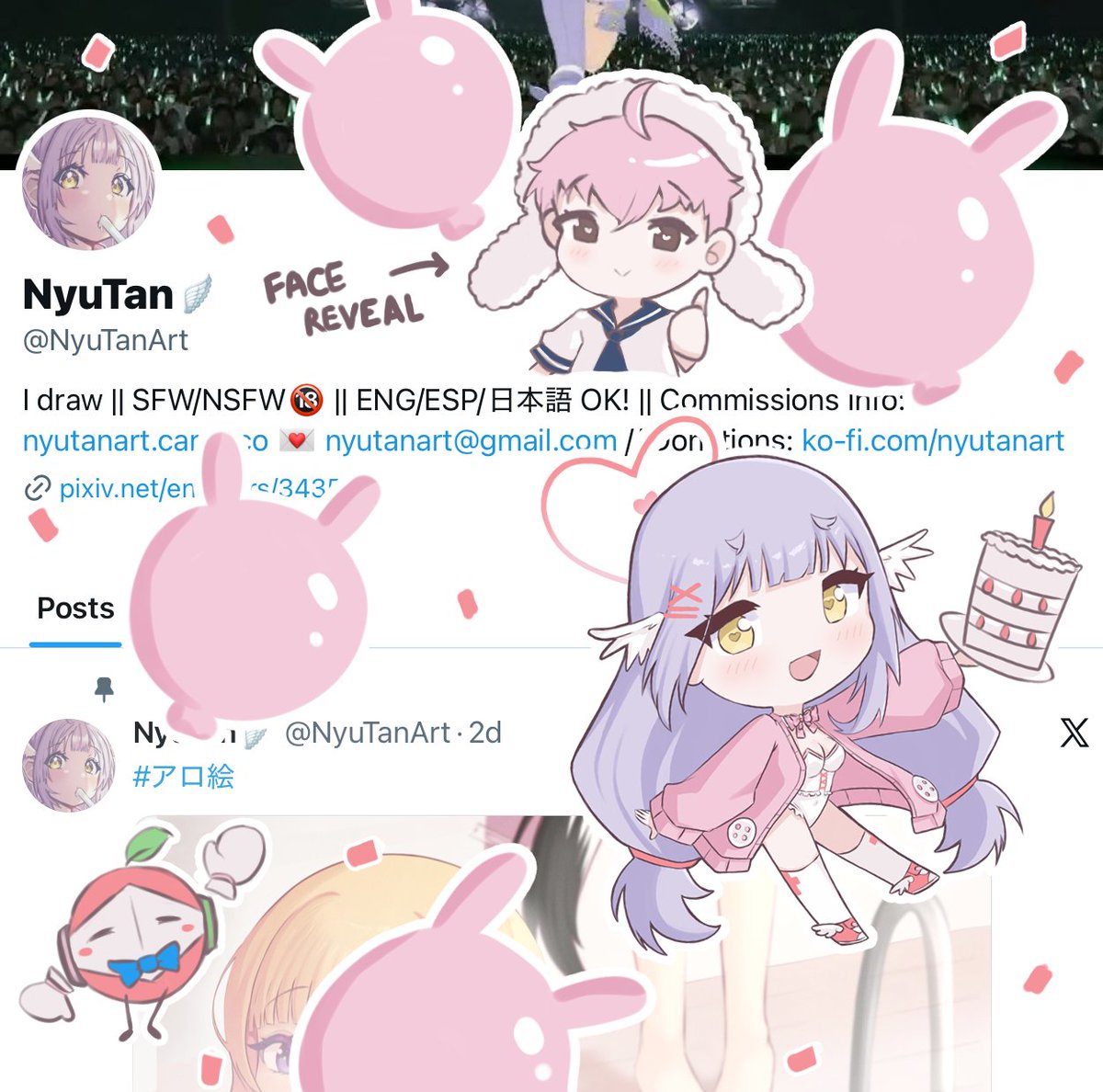 NyuTanArt's tweet photo. Whose birthday is it 😤🩷?
IT'S MEEEEE 🎂🎉✨

Thankyu all for continuing to support the art of a real person 🥹... I'm feeling a bit sentimental right now akdjdjdjdj 😭

Getting older every year, noooo 😫
(⁠｡⁠･⁠ω⁠･⁠｡⁠)⁠ﾉ⁠♡ https://t.co/QeAtdJaCMK