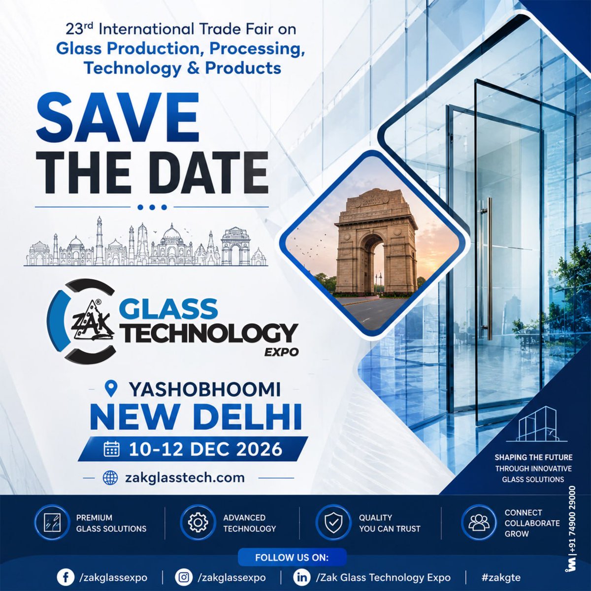 ibais_hardware's tweet photo. ZAK GLASS TECH EXPO | New Delhi 🏢
23rd International Trade Fair on Glass Production, Processing, Technology .
Mr.Sulaiman Khan - +91 9899952189
WhatsApp: https://t.co/Er5oSyntLf
.
#NewDelhi #Yashobhoomi #ZakGlassTechExpo #GlassTechnology #GlassProduction #GlassProcessing https://t.co/I3tp2nMqSM