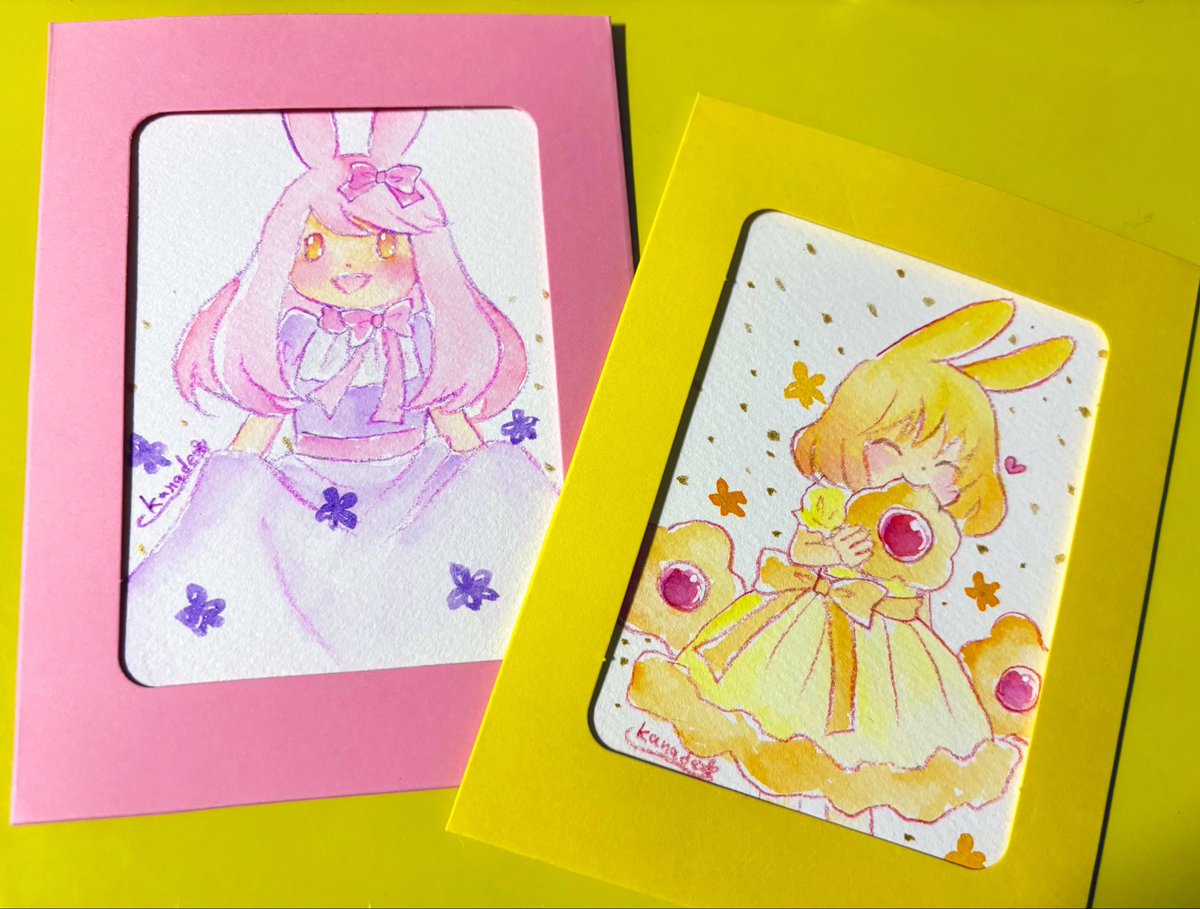 kanade72087's tweet photo. I♡バニー3で展示していただくドローイングたちです🐰✨️キラキラな水彩絵の具を一部使っているので、是非ご覧いただければ幸いです✨
#アイラブバニー

@cafeatelier2017 https://t.co/9tuXEfDmXR