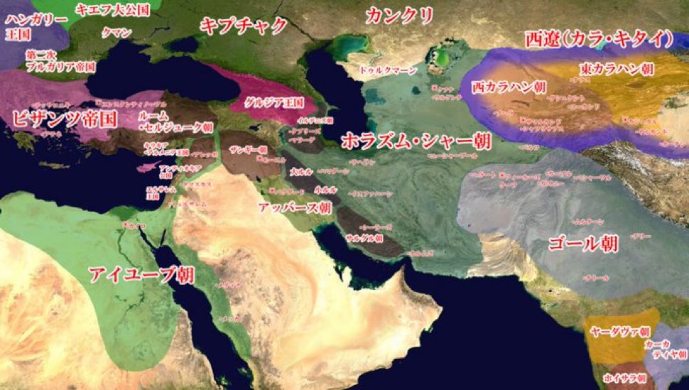P0NlJbL2aIQhDtb's tweet photo. #天幕のジャードゥーガル 

モンゴル帝国襲来以前のユーラシア諸国 https://t.co/4vLDDjDJyG