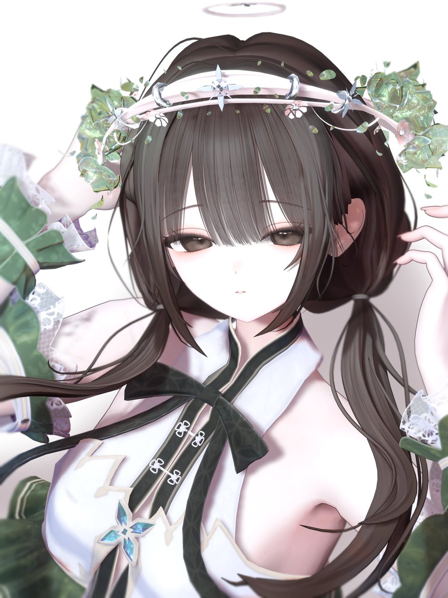 Kagono_vrc's tweet photo. 素敵な衣装と花かんむりで妖精みたいなまよできた☘️
#beigesthetic
#Mayo_3D https://t.co/HGV0vDbzUK