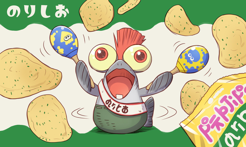 Splatoon_hawo's tweet photo. ポテトチップスといえば？
のりしお大好きです👍
懐かしい✨
（過去絵） https://t.co/pd61EROLtf