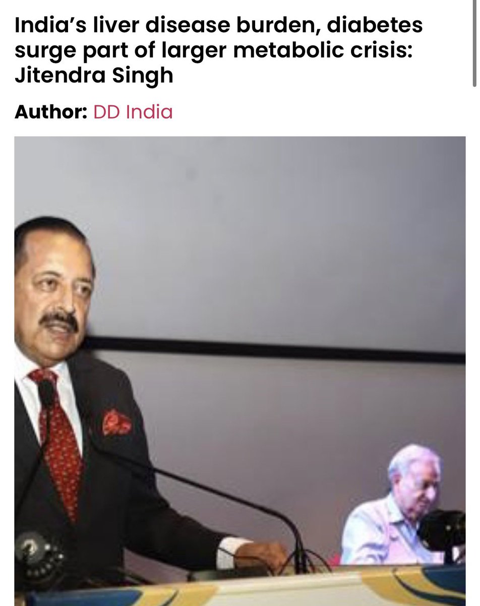 OfficeOfDrJS's tweet photo. DD India: India’s liver disease burden, diabetes surge part of larger metabolic crisis: Jitendra Singh

Read:
https://t.co/uyI9fLKusa https://t.co/bgUwpEpiq3