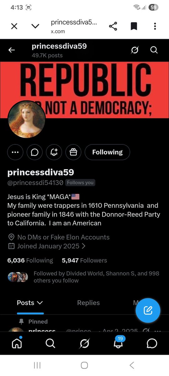 Hawkesbay69's tweet photo. ✨️Patriot Connections ✨️
👇
@princessdi54130 
@muzikmom1 
F*R
🇺🇲 https://t.co/dshbJtFQT6
