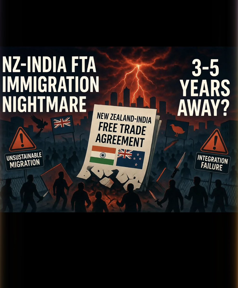 nzpoliticsgroup's tweet photo. Alert: FTA - Mass knife and sexual violence crimes in NZ within 3-5 years 🚨🚨🚨

Here’s the situation based on insights from my immigration policy insider friends and overseas statistics. 

Regarding the terrible India-NZ Free Trade Agreement (FTA), there are legitimate concerns about inflows of individuals who may not meet strict skills thresholds, alongside uncertainty about the deal’s long-term effects on New Zealand’s society and labour market.

In short, the government is taking a “substantial risk” by opening pathways that could lead to large-scale entry of people from regions with documented integration challenges.

Overseas experience with similar trade/migration arrangements and rapid non-Western inflows shows clear dangers:——-

In Sweden, large-scale migration from the Middle East, North Africa, and Afghanistan correlated with a sharp rise in knife crime, gang violence, and sexual assaults. Official analyses have shown foreign-born individuals (particularly from certain regions) heavily overrepresented in rape convictions — sometimes 5–20+ times higher rates than natives in specific categories like stranger rapes. 

The UK saw grooming gang scandals involving organised sexual exploitation of thousands of vulnerable girls, predominantly by men of Pakistani heritage — failures in integration and enforcement allowed these networks to operate for years.

In parts of Germany and other European countries reported spikes in violent and sexual crime following surges in asylum and migrant inflows from high-risk regions, with foreigners (a minority of the population) accounting for disproportionate shares of suspects in certain violent offences. 

In my opinion, without robust controls, vetting, and integration measures, New Zealand could be just 3–5 years away from seeing similar rises in gang-related sexual violence and knife crime on our streets ‼️

The FTA should prioritise genuine high-skilled temporary mobility — not become a backdoor for broader, harder-to-manage migration. 

Lessons from overseas are clear: numbers, origins, and enforcement matter.

Kiwi women should be particularly concerned ‼️