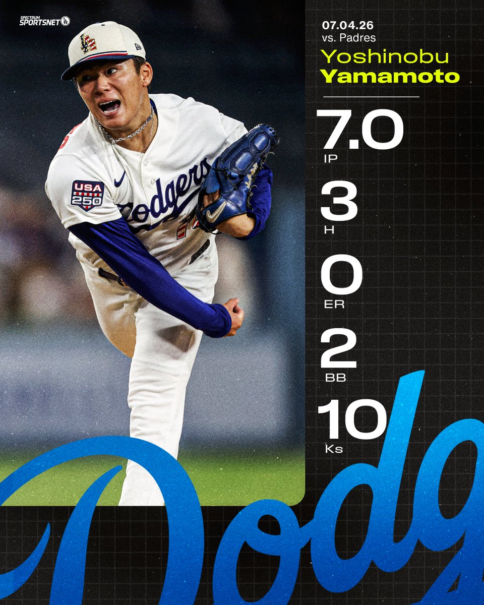 SportsNetLA's tweet photo. Complete dominance from Yoshi 🦁
#Dodgers https://t.co/RCpxECovmv