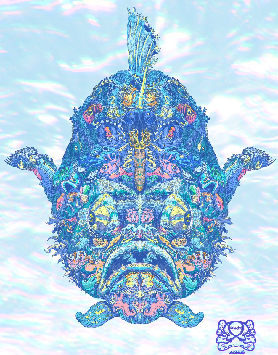 maruo_itsuki's tweet photo. #illustrationㅤ #drawingㅤㅤ #魚
 #art 

アングラーフィッシュ(Angler fish)

拡大推奨 https://t.co/GKXaK0ez9D