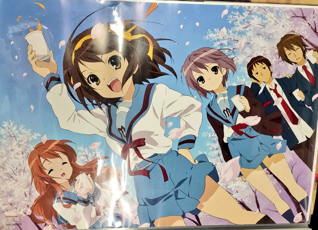 涼宮ハルヒの憂鬱のB2ポスターを品出し🌸 SOS団のみんなでお花見をし