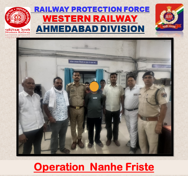 rpfwradi's tweet photo. #OperationNanheFarishte On 04.07.2026, RPF rescued One runaway minor boy at Asarwa station and handed them over to the Child Help Desk so they could be safely reunited with their families. @drmadiwr @WesternRly @rpfwr1 @RPF_INDIA https://t.co/0AkYWKC34k