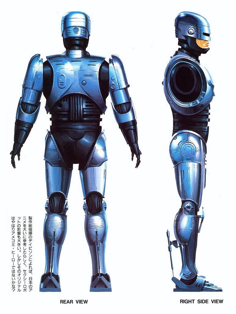 RetroReminiscer's tweet photo. Blueprint &amp; mechanical schematic artwork of ROBOCOP from a Japanese technical photo-file &amp; making-of book, released shortly after the 1987 movie. https://t.co/Eb91AcKjRJ
