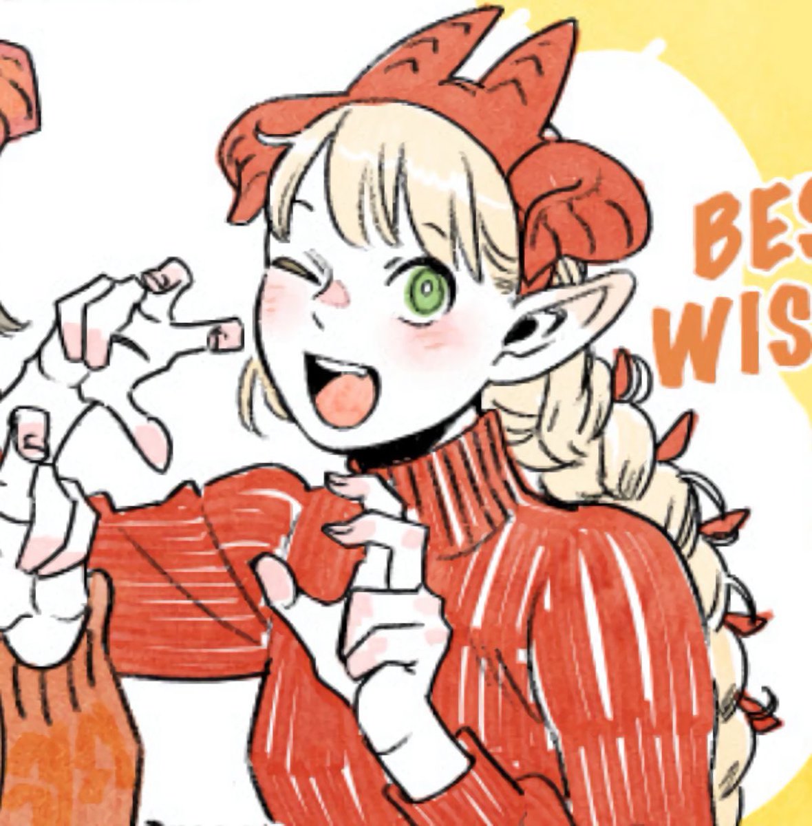 tanijrou's tweet photo. I hope we get more of these marcille in the red dragon costume in the future https://t.co/JuHUE7InFY