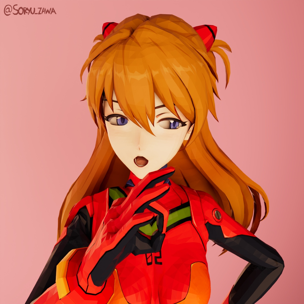 Soryu_zawa's tweet photo. As someone requested Asuka, here she is, 3D Asuka in the pose from my bunny Asuka drawing https://t.co/e6BXEf4du0