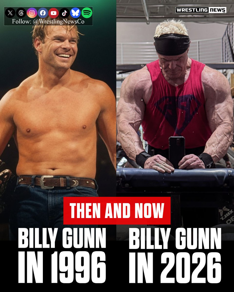 WrestlingNewsCo's tweet photo. Billy Gunn looks like he ate the 1996 version https://t.co/nDxrNOTXba