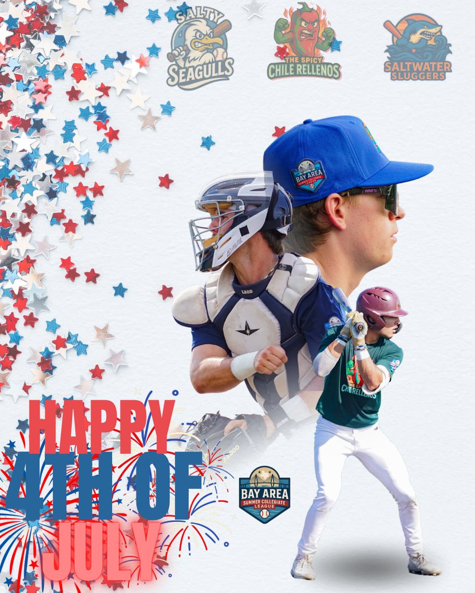Txbascl's tweet photo. 🇺🇸 Happy 4th of July from our Bay Area Summer Collegiate League family to yours. Today we celebrate freedom, community, and the next generation. God bless! https://t.co/DkZfMy02xb