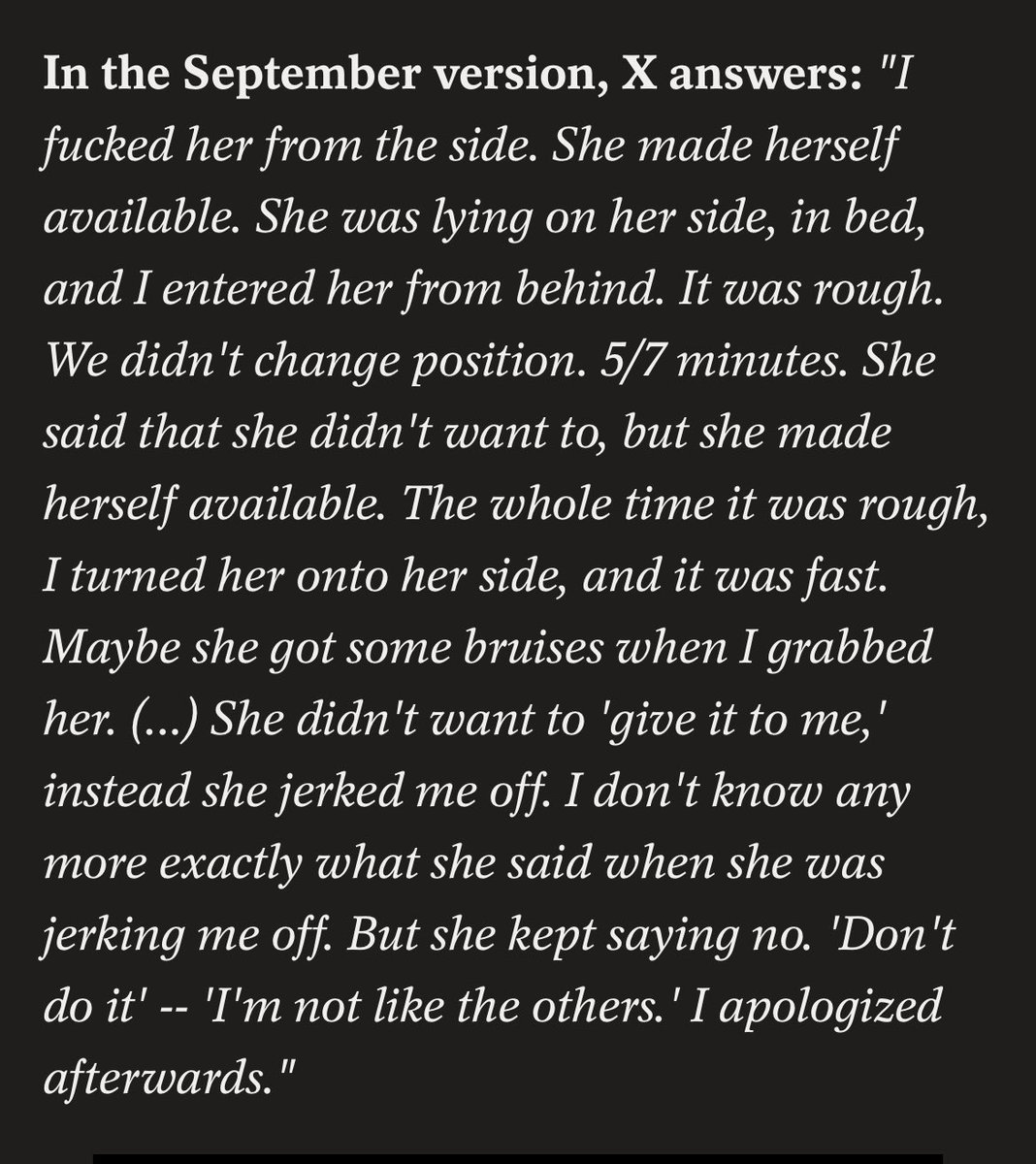 ExposingPlayerz's tweet photo. @ReBeastz @someballfacts @redactedfan He himself admits she kept saying no yet he didn’t stop. What’s the definition of rape again?

“penetration, no matter how slight, of the vagina or anus with any body part or object, or oral penetration by a sex organ of another person, without the consent of the victim” https://t.co/7GFelavjJS