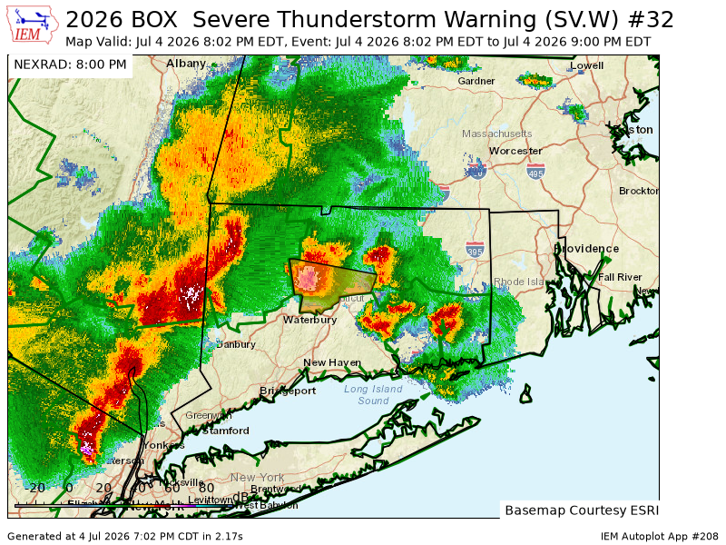 PrecisionWxFcst's tweet photo. BOX issues Severe Thunderstorm Warning [damage threat: CONSIDERABLE, wind: 60 MPH (RADAR INDICATED), hail: 1.75 IN (OBSERVED)] for Hartford [CT] till 9:00 PM EDT https://t.co/vtz4QxUWyF https://t.co/4gvuM0z7CP