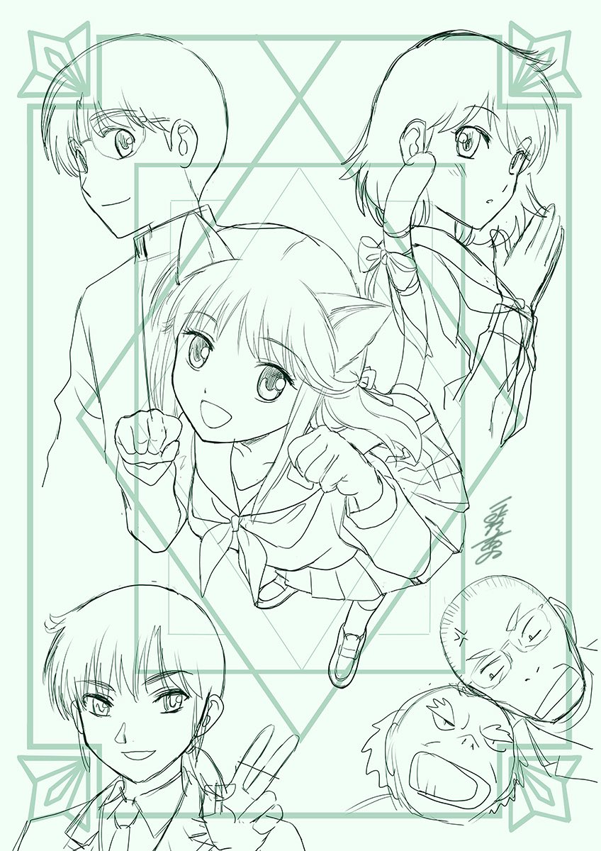 AkaneNagano's tweet photo. 展示会が消えアナログ作業の目標を失ったので、アナログ絵を数点BOOTHで期間限定販売させていただくつもりでおります。
少し先になると思いますがその際にはよろしくお願い致します。これは５月に予定していた展示会向けのラフ。 https://t.co/tza2K9tzZs